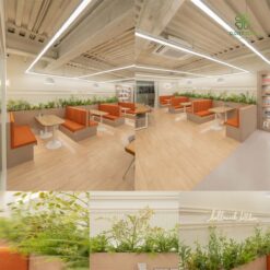 Thi cong buc cay gia decor quan tra sua dep lung linh 4