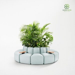 Bồn cây giả hình tròn decor không gian đẹp mắt và tinh tế