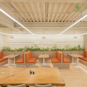 Thi công bục cây giả decor quán trà sữa đẹp lung linh tại Hải Phòng