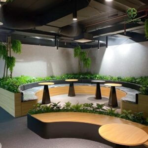 Thi công bục cây giả nhà hàng tại Hải Phòng trang trí đẹp mắt