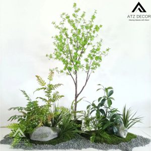 Tiểu cảnh cây thạch nam giả trang trí góc phòng đẹp