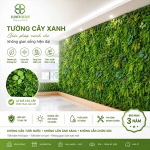 Tường cây giả trong nhà kiến tạo không gian hiện đại