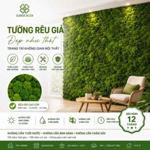 Tường rêu giả đẹp như thật trang trí không gian nội thất
